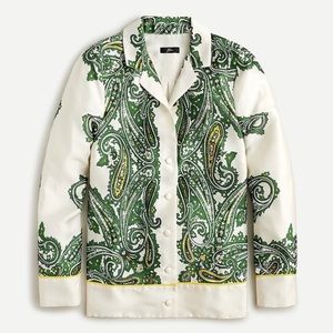 J Crew drapey button-up shirt in paisley print